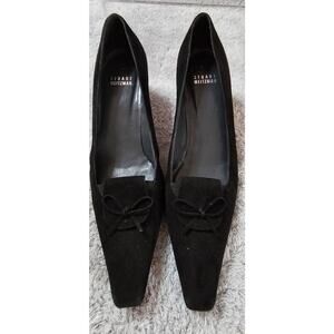 NEW Circa Joan & David Sz 8 Black Suede Leather‎ Kitten Heel Pumps Tassels WITCH